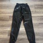 superdown Black Track Pants High Rise Faux Leather Jogger Small Photo 1