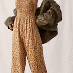 Faithfull the Brand Anthropologie Faithfull Saveria Jumpsuit Brown Calico Floral $185 6 8 Photo 0