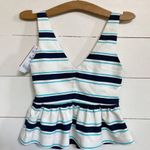 ZARA Striped Peplum Top V Neck Low Back Tank NWT sz XS Photo 5