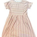 None Naggoo Women’s Pink and White Striped Dress Photo 1