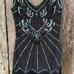 Babeyond 1920s Gatsby Black Sequin Beaded Fringed Flapper Cocktail Dress Sz XS Photo 0