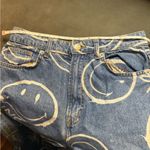 SMILEY x H&M Jeans Denim Smile Faces Straight Wide Leg Blue Size 26 Photo 7