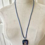 Handmade Dichroic Glass Pendant Necklace Blue Photo 4