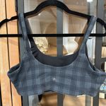 Alo Yoga ALO plaid sports bra charcoal occasion workout top gingham print scoop back Photo 3