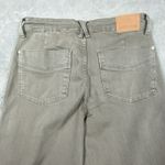 Judy Blue  Wide Leg Crop Pants Women Jeans 11/30 Green Garment Dyed Stretch Raw Photo 3