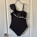 Tempt Me  Women’s Black One Piece Swimsuit Tummy Control 1 Shoulder Ruffle M NWT Photo 4