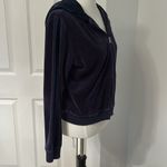 IZOD Cutest  Movement Navy Blue Velour Zip Up Tracksuit Jacket Photo 8