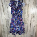 House of Harlow 1960 (Revolve) Paisley Floral Dress M | Cotton | Smocked Waist Blue Size M Photo 2