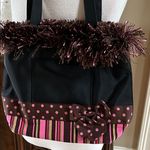 Foo Foo Frilly Purse black Shoulder bag Pink Brown Polka Dot Bow Photo 0