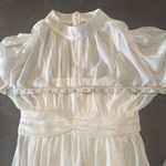 Women’s White Chiffon Long Sleeve Dress Halter Neck Ruffle Hem Size M Size M Photo 11