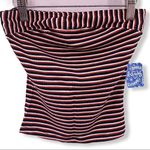 Free People  Tube Top Striped Red Black White XS New Photo 2