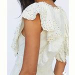 Anthropologie NWT + Farm Rio Beaded Eyelet Mini Dress in Cream Photo 2