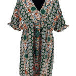 SheIn  Womens‎ Surplice Front Boho Dress V Neck Batwing Sleeve Green Orange Large Photo 0