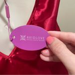 Avidlove V Neck Lace Satin Chemise Mini Teddy Red Women’s Size Small Photo 8