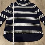 Tommy Hilfiger  Navy White Striped Long Sleeve Cowl Neck Top Women’s Size Medium Photo 4
