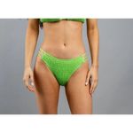 SheIn  Green Textured High Waisted Cheeky Bikini Swim Bottom XS Swimwear Beach‎ Photo 1