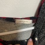 12 PM By Mon Ami Gray Polka Dot Sweater with Red Plaid Accents Black Size L Photo 2