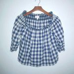 Shyanne  S Blue Checkered Crop Top Photo 0