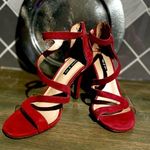Parker & Sky EUC Women’s Strappy Red Velvet 4” Stilettos Size: 7 M Photo 0