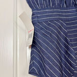 Ivy +‎ Blue Womens Linen Pinstripe Knee Length Dress Blue White Size 10 Career Photo 4