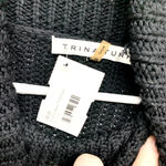 Trina Turk Sweater Women Size M Black Turtleneck Cable Knit Long Sleeve Tunic Photo 1