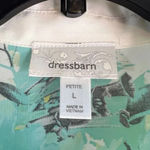 Dress Barn Blouse Long Sleeve Button Up Sheer Tropical Floral Womens Size PL Photo 4
