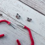 Vintage Earrings for Pierced Ears Unusual Shape Red Photo 9