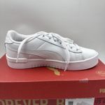Puma Court Sneaker, White, Women's Casual Low Top Leather Shoes Size 6.5 Photo 9