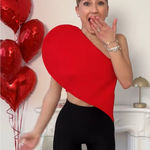 ZARA NWT  Limited Edition Asymmetrical Sweetheart Top XS Red‎ Photo 0