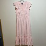 J.Crew Point Sur V-Neck Ruffle Midi Dress Flutter Sleeve Blush Pink Size 2 Photo 2