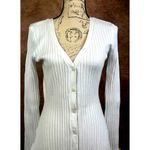 LITA By Ciara Icon Rib V Neck Cardigan Button Front Midi Dress Photo 6