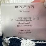 Sundays  Alder Side‎ Button Navy Blue White Striped Sweater *SEE MEASUREMENTS Photo 4