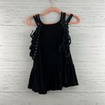 Free People  Black Strappy Grunge Goth Gauzy Top Size S Photo 1