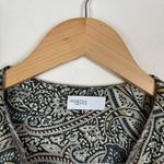 Rosetta Getty Paisley Asymmetrical Dress Tie Sleeves Scarf Top Gray Size 2 Photo 9