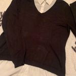 Adrianna Papell Adriana Papell Black Sweater With White Blouse Photo 1