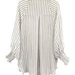 Flawless  Women’s Boutique Oversized Puff Sleeve Sheer Button Down Shirt Photo 5