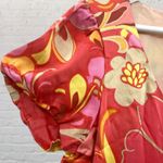 Hale Bob Silk Floral Boho Shift Dress S – Coral Pink Yellow Resort Photo 8