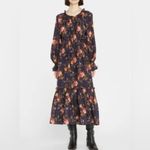 SEA New York Esme Silk Floral Long Sleeve Dress in Navy, Size S, NWT Blue Photo 15