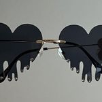 None Dripping Heart Sunglasses for Men/Women Melting Rimless Sunglasses Photo 0