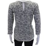 Rebecca Taylor Animal Print Sequin led Round Neckline Textured Gray Sweatshirt S Photo 2
