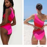 Beach Riot Joyce One Piece Fuchsia Red Neon Pink Sz M NWT Photo 2
