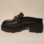 Free People  Lyra Link Loafer Mules Women’s Black & Gold Chain Size 9.5 /40 Photo 10