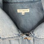 Good American Custom Rainbow Blue Denim Redesign Shacket Jacket size 5 / XXL Photo 3