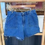 Vintage Too Hot 100% Cotton Denim Cargo Style Shorts ~ Size 12 (Modern 8) 🍄 Blue Photo 0