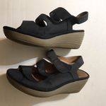 Clarks Collection by Wedge Adjustable Velcro Strap Sandals Photo 2