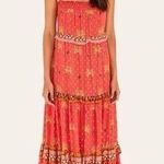 Farm Rio  Dress Coqeuirissimo Metallic Palm Trees Maxi Summer Beach Pink M NWT Photo 0