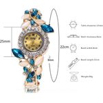 Crystal Rhinestone Red Floral Fashion Bracelet Watch Gold Photo 3
