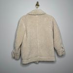 Something Navy  Cream Oversized Sherpa Teddy Coat Women's XXS Photo 5