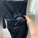 Chiara Boni  Black Velvet Agapios Floral One-Shoulder Long Sleeve Sheath Dress 14 Photo 5