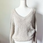 Cream Oversized Comfy Popcorn Sweater Size L Photo 0
